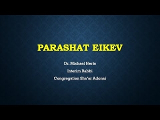 Parashat Eikev, Michael Herts